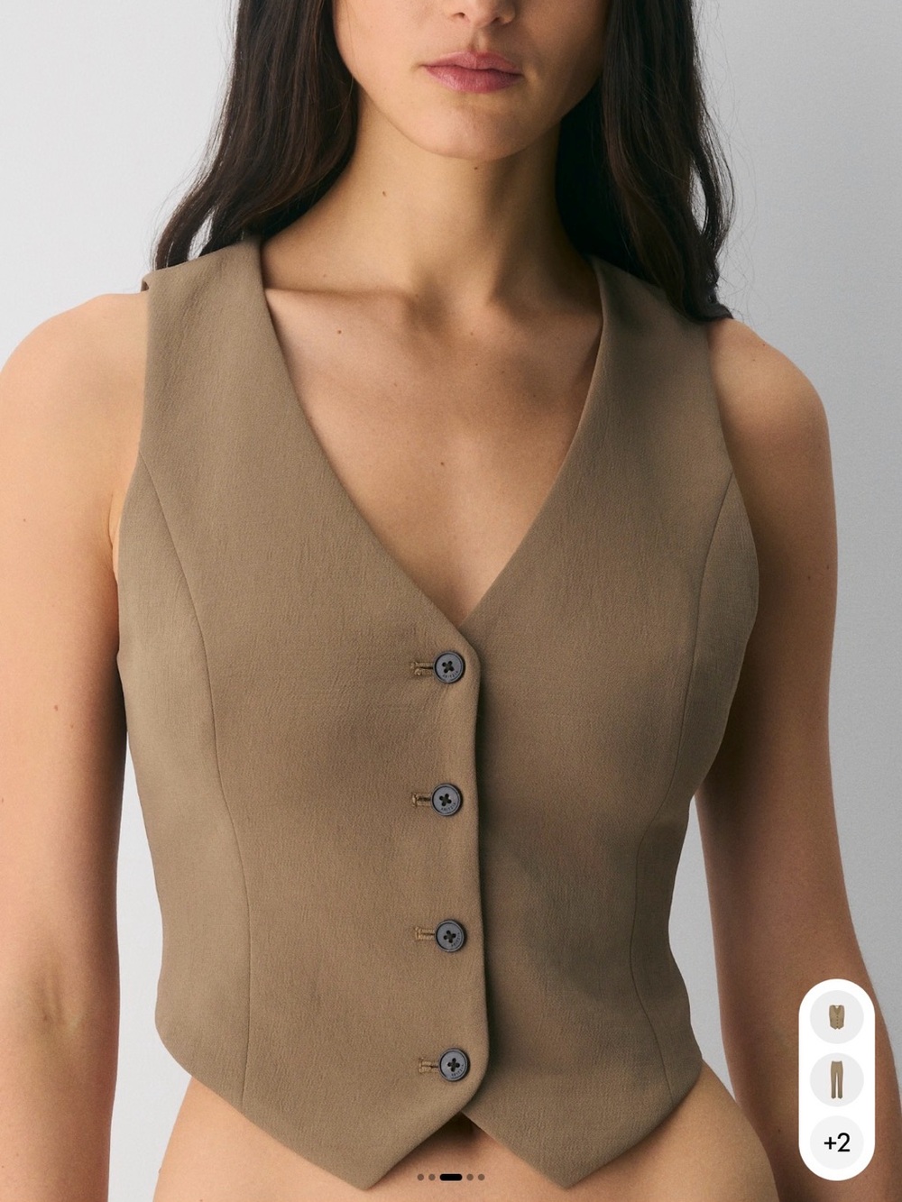 Aritzia pacino Crop Vest in Taupe
